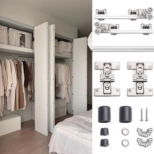 Système de suspension pour portes coulissantes de placards, armoires de cuisine, diverses pièces de haute qualité pour armoires, poulie de porte coulissante - Product Image 1