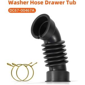 Tuyau de machine à laver DC67-00467A, connecteur flexible en caoutchouc avec pince pour le tambour de la machine à laver Samsung vers le tiroir distributeur - Product Image 2