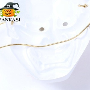 Masque en corne japonais FANKASI, blanc et or, en plastique, unisexe, accessoire pour fête d'Halloween - Product Image 5