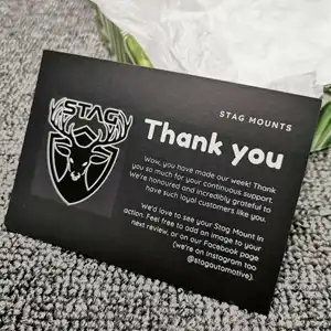 black coated paper unique thank you card for unique person greeting card good price