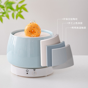 Fontaine à eau pour animaux de compagnie en céramique, rechargeable, alimentée par USB, fontaine à eau circulante automatique pour chat, modèle de bureau - Product Image 2