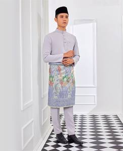 2024 ที่กําหนดเองเสื้อผ้าผู้ชายมาเลย์ปุ่มเสื้อกางเกงยืดหยุ่น<span class=keywords><strong>Baju</strong></span> Melayuมุสลิมอิสลามผู้ชายเสื้อผ้า - Product Image 2