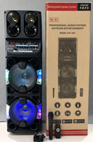 TAO-1021 Enceinte de danse carrée la plus vendue, double 10 pouces, pour extérieur, enceinte chariot, subwoofer portable haute puissance pour karaoké, RGB
