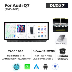 Lecteur multimédia Android pour voiture MEKEDE, Car-play Auto 2K DUDU7, <span class=keywords><strong>autoradio</strong></span> double bande GPS WiFi pour Audi Q7 2005-2015 - Product Image 5