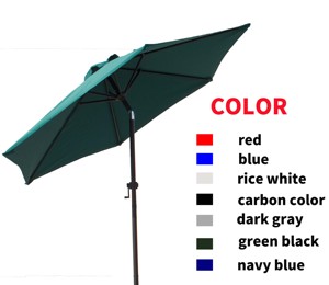 Sombrilla de Jardín de Hierro de 7.5 pies con Manivela y Inclinación, Parasol para Exteriores, para <span class=keywords><strong>Patio</strong></span>, Barbacoa, Fiestas, Bodas, Eventos, Muebles de Exterior - Product Image 2