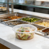 Conteneur alimentaire en plastique empilable PP écologique sur mesure pour sandwichs, plats à emporter, boîtes à lunch, blanc et noir
