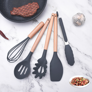 In Stock 12-piece Set Kitchenware Set <strong>Silicone</strong> Utensil Cuttings Board Storage Set With Wooden Handle Bucket Knife Kitchen <strong>Tool</strong> - Product Image 3