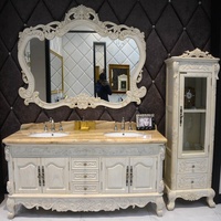 Antique européen américain classique haut de gamme blanc multi-tiroirs Durable vanité de salle de bain pour salles de bains hôtels vestiaires
