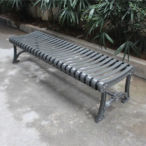 Mobilier d'extérieur Arrêt d'autobus Banc de bar plat en acier sans dossier 3 places Banc en métal pour parc extérieur Banc de jardin public - Product Image 5