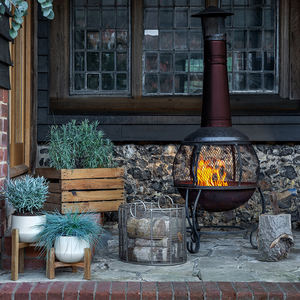 Forma ovale retrò robusto grande portarotolo cestello per legna da ardere in acciaio di stoccaggio cesto per il campeggio della fattoria - Product Image 3