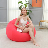 Canapé-lit gonflable moderne d'extérieur en PVC floqué, nouveau fauteuil inclinable pliable avec pompe à pied, convertible et contemporain pour chambre et salon