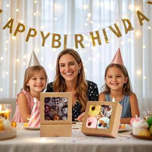 Boîtes à fenêtre pour friandises, gâteaux, rouleaux de cannelle, biscuits, fraises enrobées de chocolat et emballage cadeau pour bonbons - Product Image 5