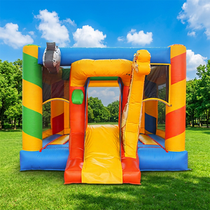 WINSUN Château gonflable d'extérieur en PVC, motif animaux, sans plomb, ignifuge, facile à monter - Product Image 1