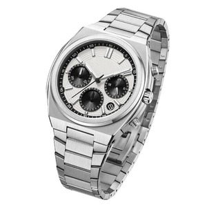Reloj de Hombre de 42MM con Cronógrafo de Cuarzo, Cristal de Zafiro, Esfera Secundaria de Turbina Semiplateada y Correa de Acero Inoxidable - Product Image 2