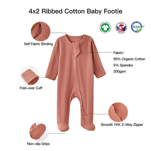 Disponibile: Tutina per Neonati con Etichette Personalizzate in Tessuto, 95% Cotone Organico 5% Spandex, Pigiama a Costine per Neonati - Product Image 2