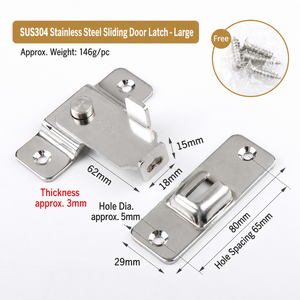 Loquet de porte à 90 degrés en acier inoxydable, boucle de verrouillage à angle droit pour porte coulissante, armoire, quincaillerie de meubles - Product Image 6