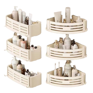 욕실을위한 현대 알루미늄 두꺼운 삼각형 랙 펀칭없는 플라스틱 걸이 스토리지 랙 쉬운 코너 아파트 - Product Image 1