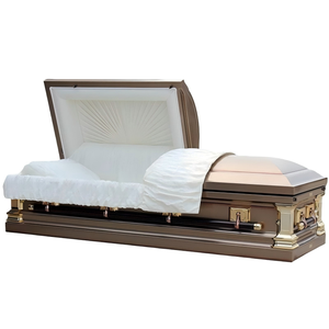 Fornitura di fabbrica OEM H-quality L-price durevole personalizzabile 1 anno di garanzia funebre di sepoltura stile americano bara di ferro - Product Image 5