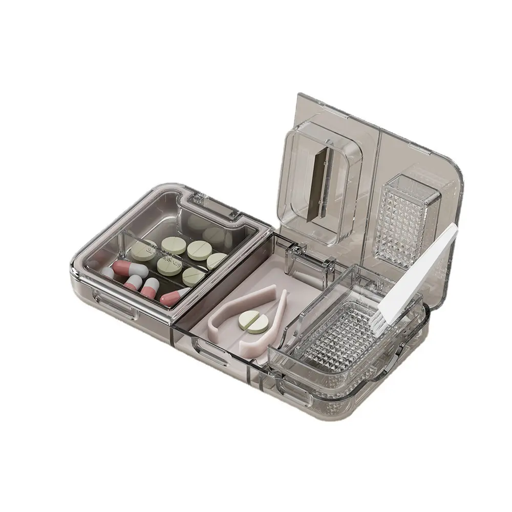 3 in 1 pillola taglierina tablet contenitori medicina smerigliatrice set frantoio portatile con taglierina pillola