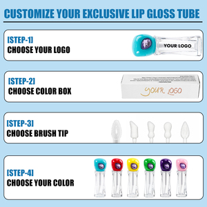 Tube de brillant à lèvres <span class=keywords><strong>en</strong></span> plastique transparent avec couvercle <span class=keywords><strong>en</strong></span> forme de pierre précieuse irrégulière, flacon de gloss à lèvres avec pinceau, emballage de maquillage à marque privée - Product Image 5