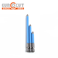 Embouts de tournevis EUROCUT PH2 S2, embouts de perceuse à pointe cruciforme, embouts de tournevis pour vis, embouts de tournevis avec manchon en caoutchouc bleu