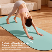 Tapis de yoga ovale en caoutchouc PU haute densité 5 mm, antidérapant, adhérence sur surface humide, écologique, couleur personnalisée, sangle de transport pour studio de yoga