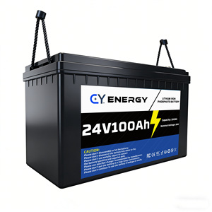 Batterie de stockage d'énergie LiFePO4 à cycle profond 24V 100Ah 2026 CY avec BMS IP65, 6000 cycles, CE UN38 RoHS -20°C à 60°C, Modèle 60145, 18,9 kg - Product Image 1