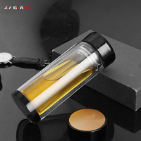 Produk klasik Modern Infuser teh Olahraga termal aman kaca botol air teh