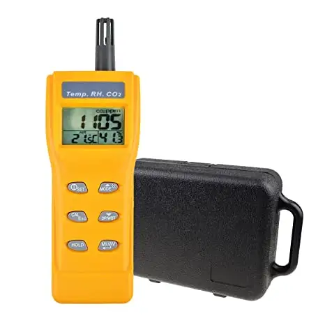 Az7755 Nieuwe Handheld Kooldioxide Gasconcentratie Meter Temperatuur Vochtigheid Co2 Detector Met Alarm