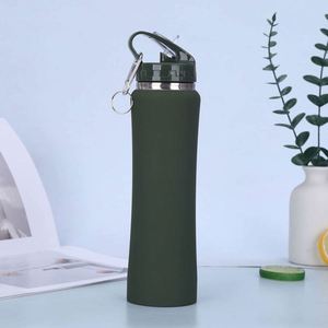 Adults Stainless Steel Water <b>Bottle</b>, Modern Design <b>Straw</b> Cup, Travel-Friendly - Product Image 2