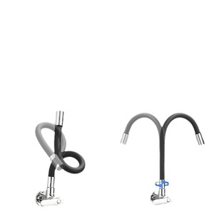 Brass Single-Handle Kitchen Taps Wall Mounted Single Cold Kitchen Faucet with <strong>Flexible</strong> <strong>Rubber</strong> <strong>Silicon</strong> Spout <strong>Hose</strong> - Product Image 2