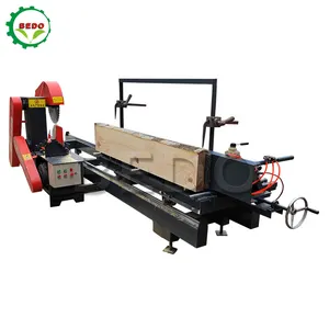 Manual Type Round Log Cutting Circular Sawmill Sliding Table Saw Machines With Two Circular Saw Blades For Sale
