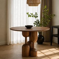 Table à manger en bois massif de style italien rétro avec quatre chaises, combinaison haut de gamme, simple, pour appartement ou villa