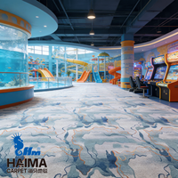 Maßgefertigter Marine-Muster 80% Wolle 20% Nylon Feuerfester Axminster-Teppich für Ozean-Hotel Aquarium Freizeitpark