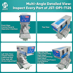 Máquina de impresión por almohadilla de escritorio de 1 color Impresora de almohadilla de línea de modelo de flujo transversal único con eje de soporte de anillo de cerámica de materiales PLC - Product Image 6