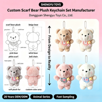 Peluche Ours Mignon avec Écharpe, Breloque Porte-clés, Pendentif pour Sac et Sac à Dos, Figurine en Peluche pour Machine à Pinces, Vente en Gros