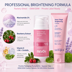 Crème éclaircissante pour le corps en marque privée OEM pour les cuisses intérieures, les aisselles, la peau sèche et rugueuse, crème pour le corps à la vitamine E - Product Image 2