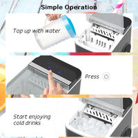 Mini fabricante de cubitos de hielo portátil inteligente eléctrico, máquina de hielo de bloque automática de 13L para uso en la cocina del hogar