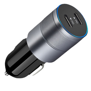 Cargador de coche dual PD de 40W con carga rápida tipo C para estándar estadounidense, mini, negro y gris - Product Image 5