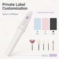Mini perceuse à ongles portable rechargeable 35000 tr/min, modèle 1, avec moteur à brosse en plastique, 56g, pour le commerce extérieur