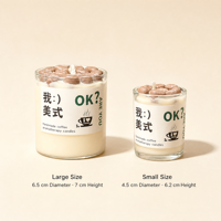 Bougie en cire de soja parfumée au matcha et à la fraise dans un bocal en verre, décoration parfumée pour la maison, cadeau pour la chambre et le bureau
