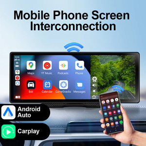 Estéreo portátil para automóvil <span class=keywords><strong>con</strong></span> <span class=keywords><strong>pantalla</strong></span> táctil, cámara para tablero, <span class=keywords><strong>pantalla</strong></span> inalámbrica Carplay para automóvil, reproductor de automóvil compatible <span class=keywords><strong>con</strong></span> IOS Carplay y Android Auto - Product Image 3