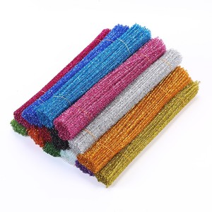 Lot de 100 pièces de brossettes en chenille pailletées, nouvelles brossettes <span class=keywords><strong>d</strong></span>écoratives pour fleurs et loisirs créatifs - Product Image 4