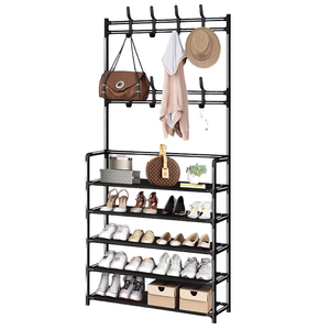 Estante Metálico Mayorista de Fácil Montaje para Zapatos, Perchero Sencillo para el Hogar, Estantes <span class=keywords><strong>Multiusos</strong></span> para Zapatos con Ganchos - Product Image 1