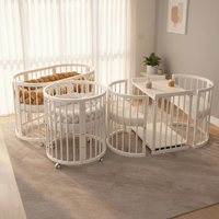 Ensemble de lit pour enfants 4-en-1 avec logo personnalisé, lit bébé en bois massif pour enfants, pour hôtel, chambre, hôpital, école