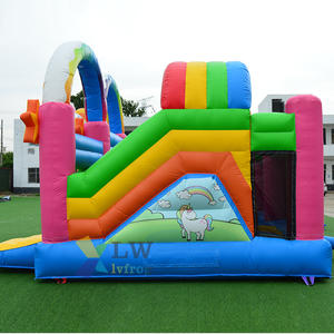 <span class=keywords><strong>2022</strong></span> colorido unicornio 5-en-1 castillo inflable para saltar Combo Slide Durable Bouncer House con tobogán para niños - Product Image 5