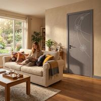 Porte intérieure moderne personnalisée en bois naturel, WPC, PVC, MDF avec cadre pour chambre et salle de bain, fournie par les États-Unis et la Turquie