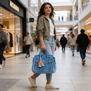 กระเป๋าโท้ทผ้าเทอร์รี่หลากสีสำหรับผู้หญิง  ขนาดใหญ่  สะพายไหล่หรือถือได้  เหมาะสำหรับเดินทาง  ไปเที่ยวทะเล  ทำงาน  กระเป๋าโท้ทขนเฟอร์ - Product Image 5