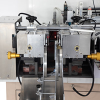 Machine de découpe et de pliage automatique de l'étiquette en polyester, nylon et taffetas, 210 pièces/min, 3 kW, 10-55 mm