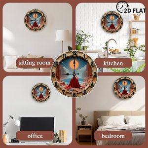Round Wooden Wall <b>Clock</b> 25x25Cm Large Numbers Silent Home Decor <b>Clock</b> - Product Image 5